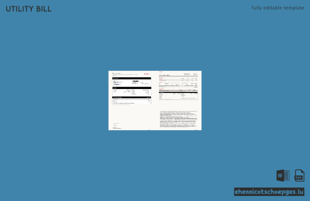 Indische Airtel-Stromrechnung (Word-Format, 2 Seiten), Version 3, Beispielvorschau
